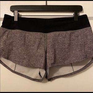 Grey lulu speed up short 2.5 inch inseam